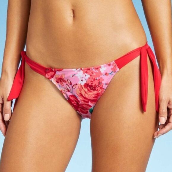 Xhilaration Multi Floral Print Juniors Side-Tie Bikini Bottom NWT‎ Medium - Picture 6 of 9